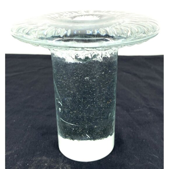 Blenko Other - Blenko Art Glass Mushroom Taper Candle Holder Clear Glass 5 " Tall VTG MCM